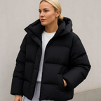 Aminta Women's Mid-Length Quilted Winter Jacket | Hooded Padded Coat for Women