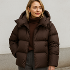 Aminta Women's Mid-Length Quilted Winter Jacket | Hooded Padded Coat for Women