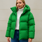 Aminta Women's Mid-Length Quilted Winter Jacket | Hooded Padded Coat for Women