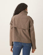 Arielle Women's Classic Wool Blend Peacoat | Chic Tailored Autumn Winter Coat for Women