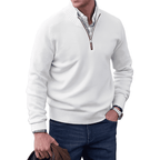 Aldric Men's Cashmere Cotton Half-Zip Jumper | Luxury Soft Zip Neck Knitwear for Men