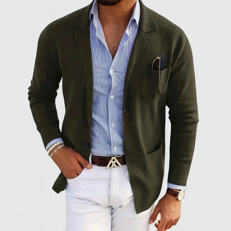 Lucas Men's Elegant Cotton Stretch Blazer | Smart Casual Regular Fit Blazer for Men | Versatile Everyday Office & Weekend Outerwear