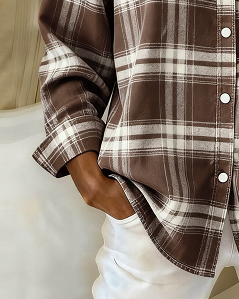Houndstooth Women's Checked Knit Jacket | Notched Lapel Casual Cardigan Jacket for Women