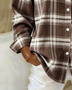 Houndstooth Women's Checked Knit Jacket | Notched Lapel Casual Cardigan Jacket for Women