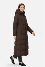 Women's Long Hooded Puffer Coat | Longline Padded Winter Coat for Women | Warm Insulated Hooded Puffer Jacket