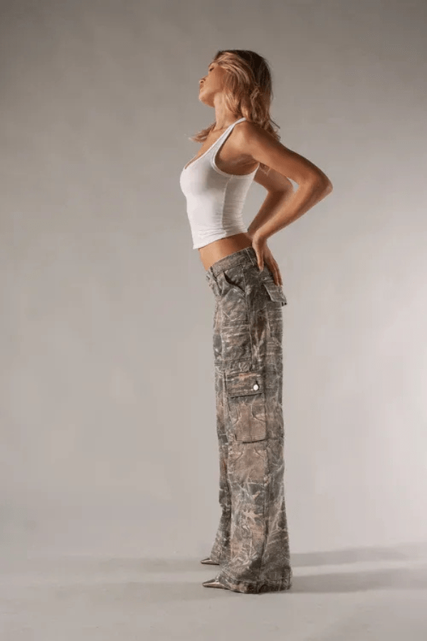 Bethanny Women's Camouflage Cargo Pants | Relaxed Fit Camo Trousers for Women | Streetwear & Casual Everyday Wear
