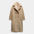 Women’s Long Double-Breasted Teddy Coat