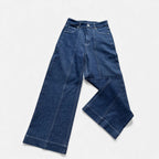 Savannah Women's High-Waist Wide Leg Cotton-Blend Jeans | Mid Wash Wide Leg Denim Jeans for Women | Casual Everyday Retro Flared Denim Style