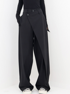 Luciana Women's Elegant Wide Leg Stretch Pants | High-Waisted Jersey Trousers for Women | Casual Everyday Smart Casual Style