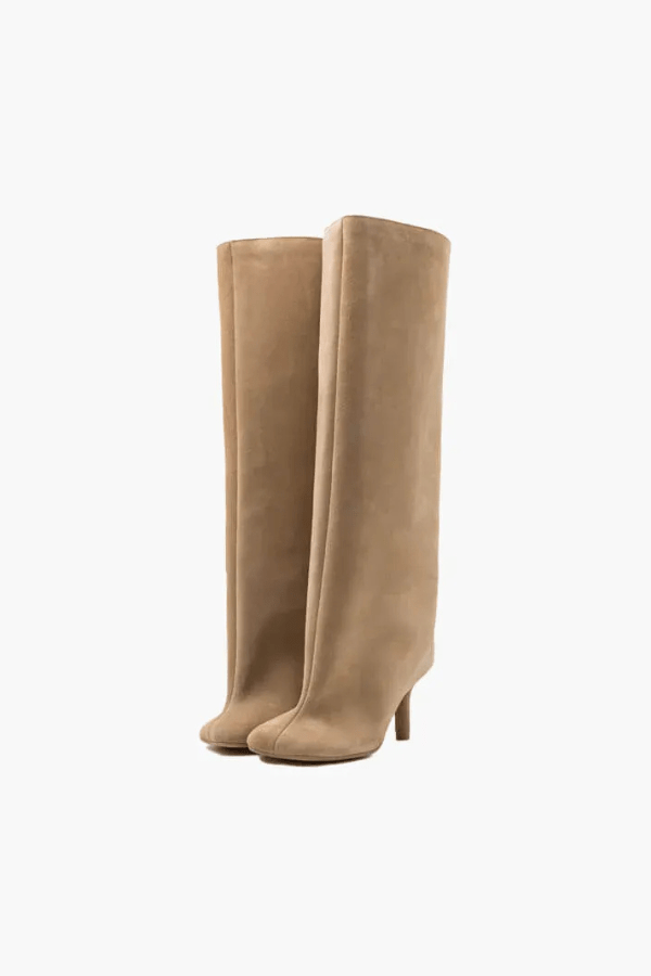 Mela Women's Suede Heeled Boots | Luxury Block Heel Ankle Boots for Women | Smart Casual & Evening Footwear