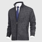 Saber Men's Merino Wool Open Front Cardigan with Turtleneck Collar | Luxury Soft Knit Draped Cardigan