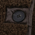 Women’s Reversible Brown Teddy Jacket with Turn-Down Collar