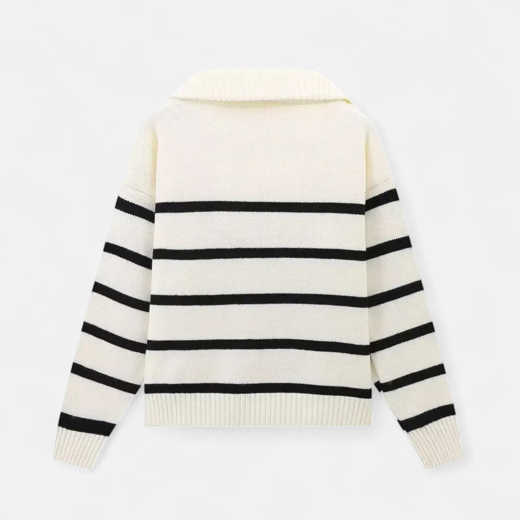 Women's Striped Polo Sweater – Refined Autumn Heritage
