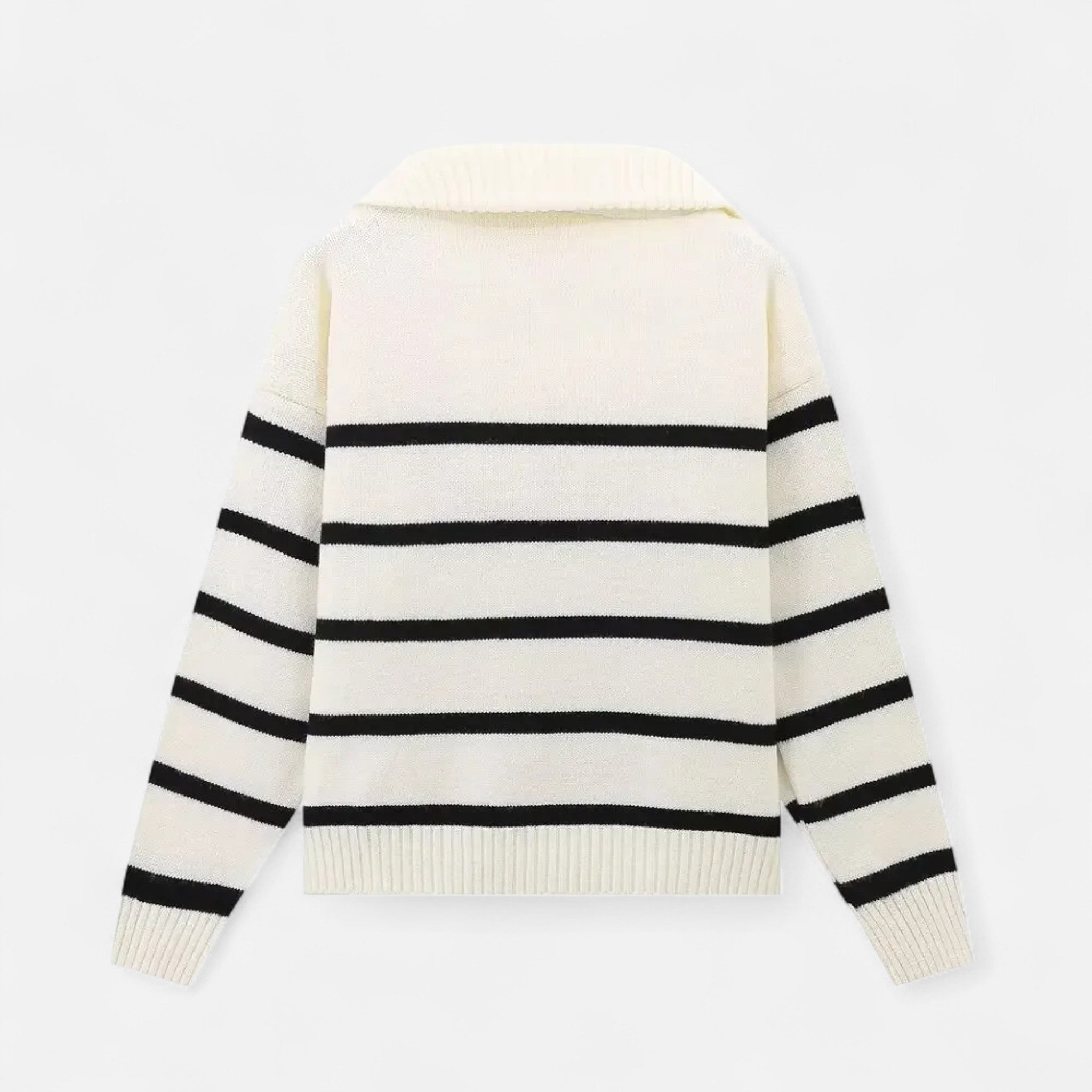 Women's Striped Polo Sweater – Refined Autumn Heritage
