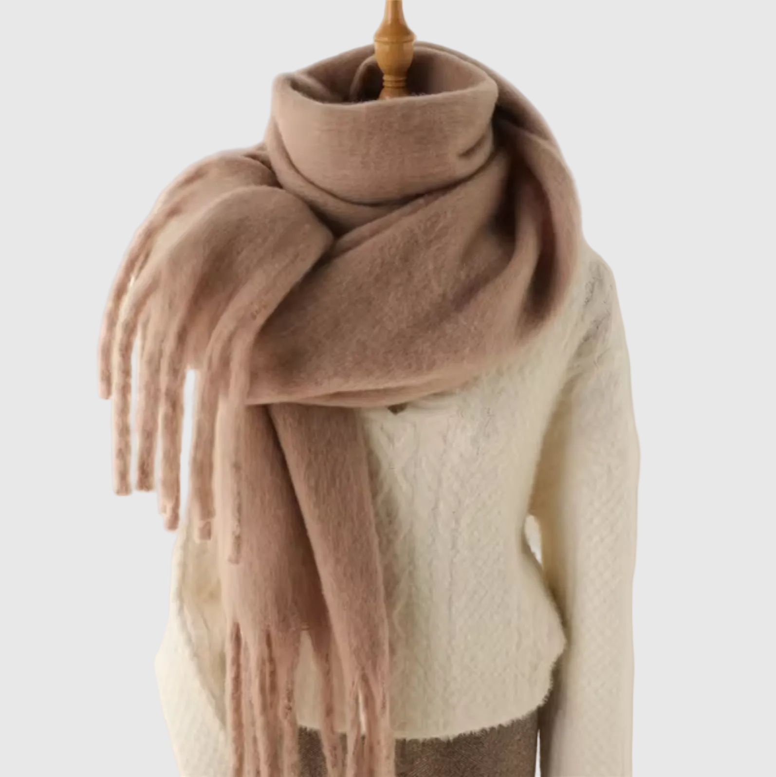 Kashmir Women's Pashmina Winter Scarf with Fringes | Warm Elegant Wrap Shawl for Women