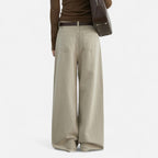 Florentina Women's High-Waist Wide Leg Cotton Trousers | Elegant Flowing Wide Leg Pants for Women | Casual Everyday Smart Casual Style
