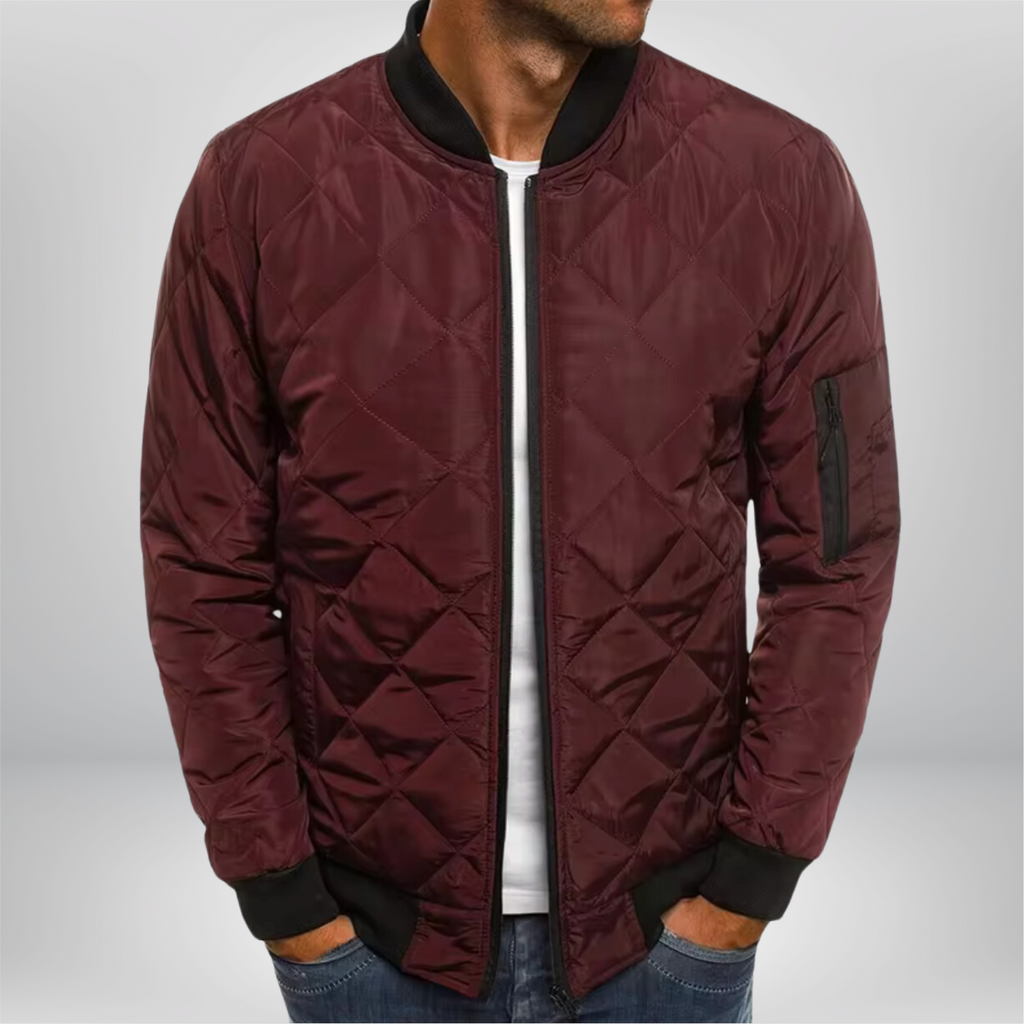 Fabian Men's Padded Bomber Jacket | Quilted Insulated Bomber Jacket for Men | Casual Streetwear & Everyday Winter Outerwear
