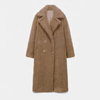 Women’s Long Double-Breasted Teddy Coat