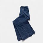 Savannah Women's High-Waist Wide Leg Cotton-Blend Jeans | Mid Wash Wide Leg Denim Jeans for Women | Casual Everyday Retro Flared Denim Style