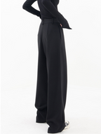 Luciana Women's Elegant Wide Leg Stretch Pants | High-Waisted Jersey Trousers for Women | Casual Everyday Smart Casual Style