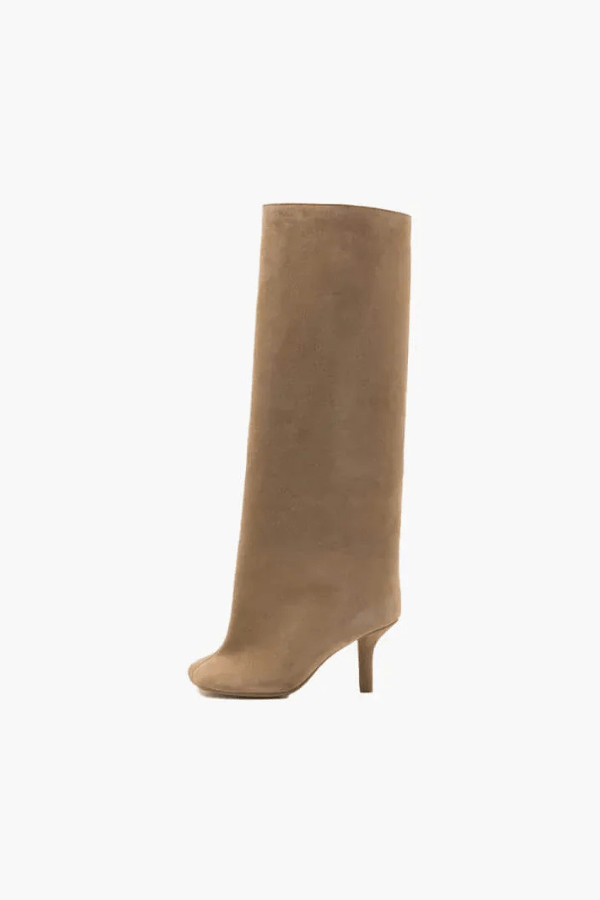 Mela Women's Suede Heeled Boots | Luxury Block Heel Ankle Boots for Women | Smart Casual & Evening Footwear