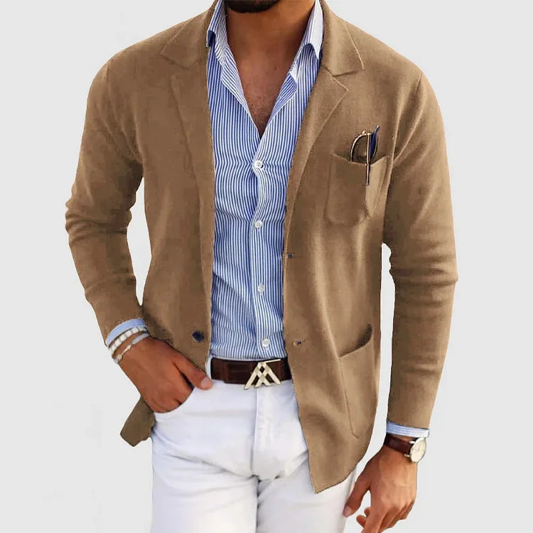 Lucas Men's Elegant Cotton Stretch Blazer | Smart Casual Regular Fit Blazer for Men | Versatile Everyday Office & Weekend Outerwear