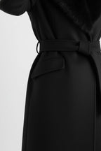 Women’s Long Coat with Faux Fur Collar