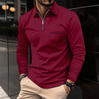 Romeo Men's Long Sleeve Cotton Jersey Polo Shirt | Classic Soft Knit Polo for Men | Smart Casual Everyday & Weekend Wear