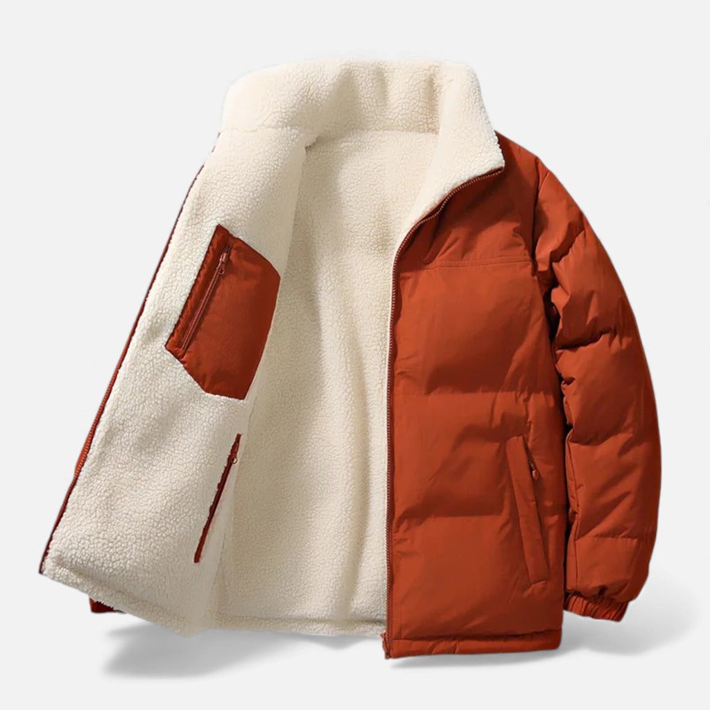 Men’s Plush-Lined Thick Winter Puffer Jacket