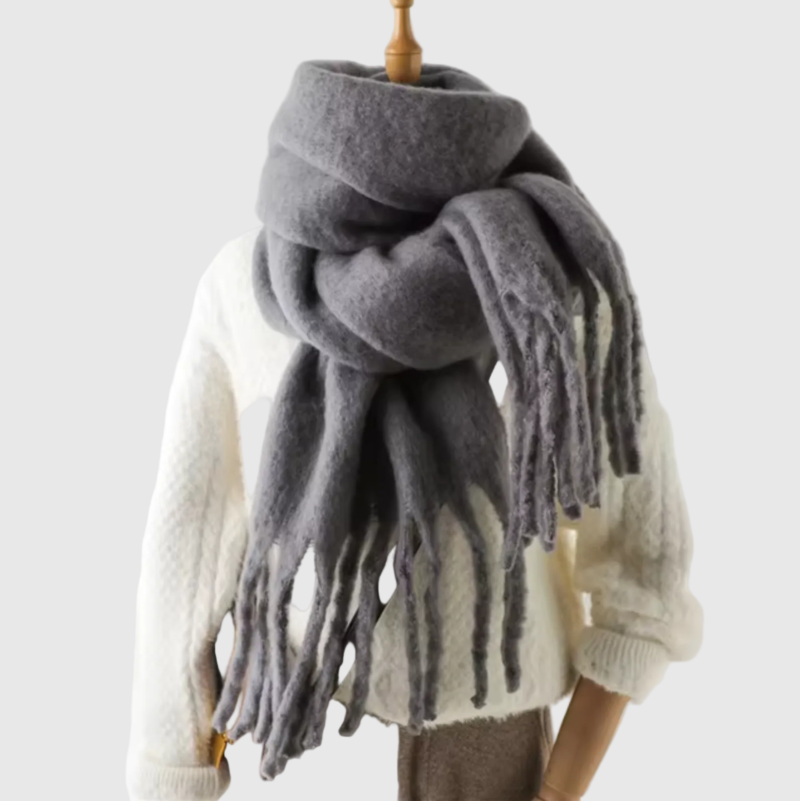 Kashmir Women's Pashmina Winter Scarf with Fringes | Warm Elegant Wrap Shawl for Women