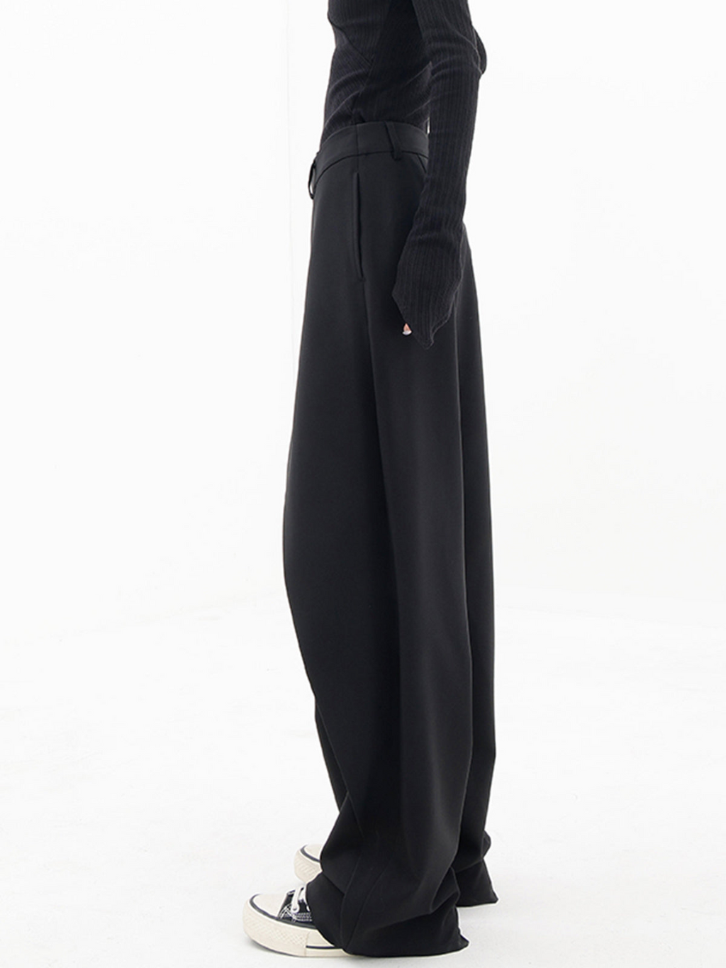 Luciana Women's Elegant Wide Leg Stretch Pants | High-Waisted Jersey Trousers for Women | Casual Everyday Smart Casual Style