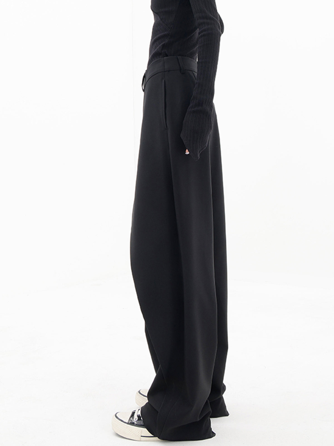 Luciana Women's Elegant Wide Leg Stretch Pants | High-Waisted Jersey Trousers for Women | Casual Everyday Smart Casual Style