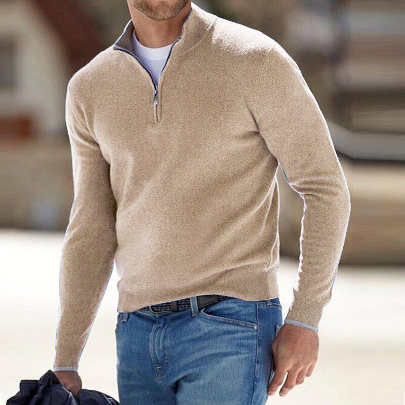 Carlo Men's Merino Wool Half-Zip Sweater | Luxury Soft Knit Half Zip Jumper for Men | Smart Casual Winter Knitwear