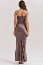 Sloane Women's Satin Bodycon Maxi Dress | Fitted Silhouette | Evening & Smart Casual