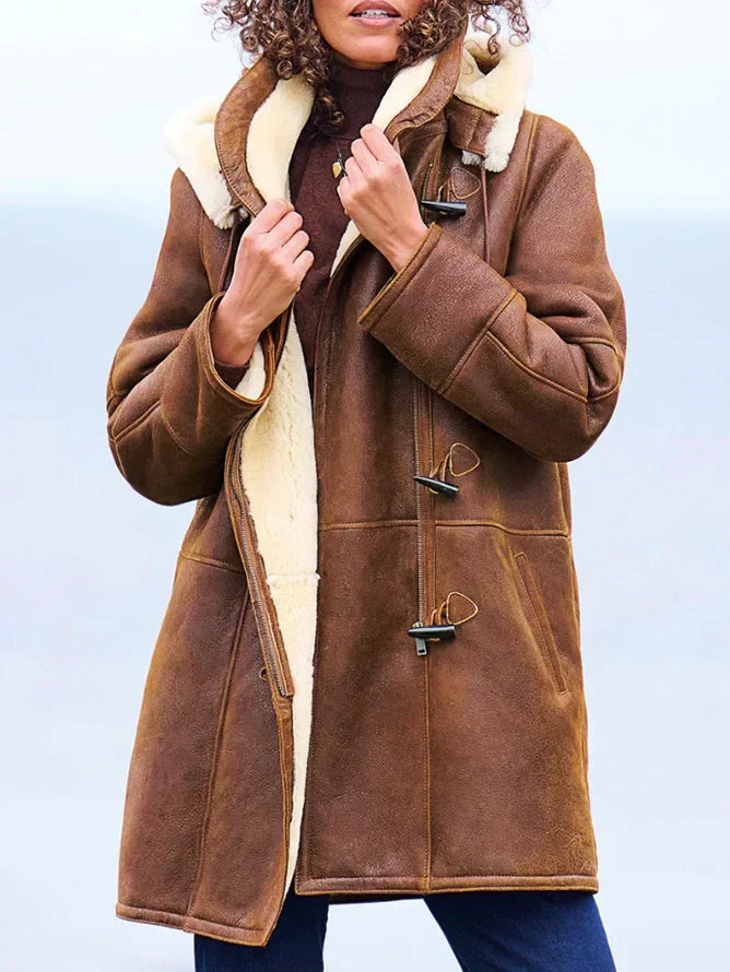 Leia Women's Hooded Coat – Warm, Casual & Elegant for Winter Days