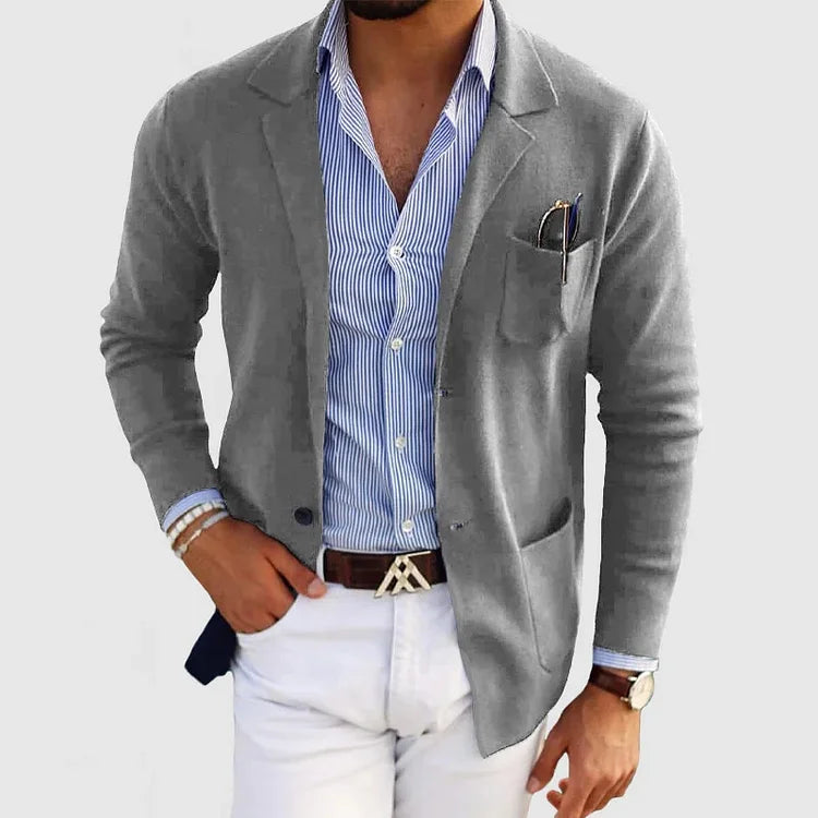 Lucas Men's Elegant Cotton Stretch Blazer | Smart Casual Regular Fit Blazer for Men | Versatile Everyday Office & Weekend Outerwear