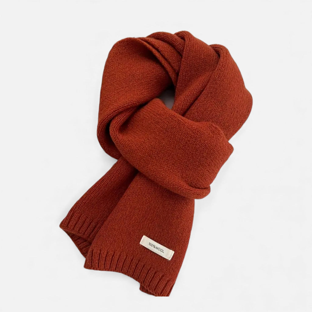 Women’s 100% Wool Scarf – Vintage Solid Colour Winter Wrap