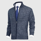 Saber Men's Merino Wool Open Front Cardigan with Turtleneck Collar | Luxury Soft Knit Draped Cardigan