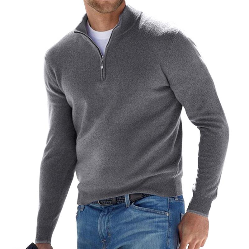 Carlo Men's Merino Wool Half-Zip Sweater | Luxury Soft Knit Half Zip Jumper for Men | Smart Casual Winter Knitwear