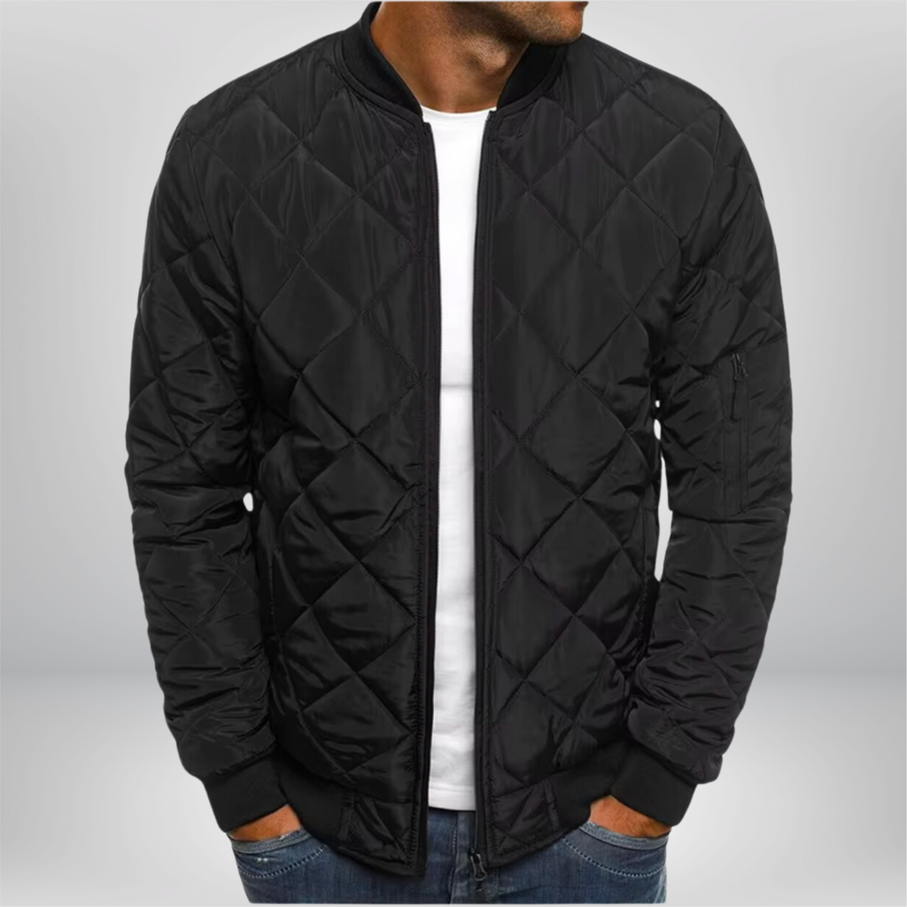Fabian Men's Padded Bomber Jacket | Quilted Insulated Bomber Jacket for Men | Casual Streetwear & Everyday Winter Outerwear