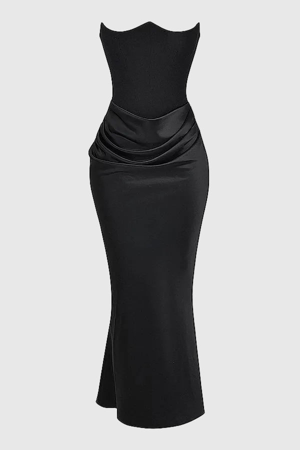 Sloane Women's Satin Bodycon Maxi Dress | Fitted Silhouette | Evening & Smart Casual