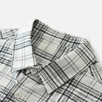 Men’s Plaid Long-Sleeve Loose Shirt with Pocket