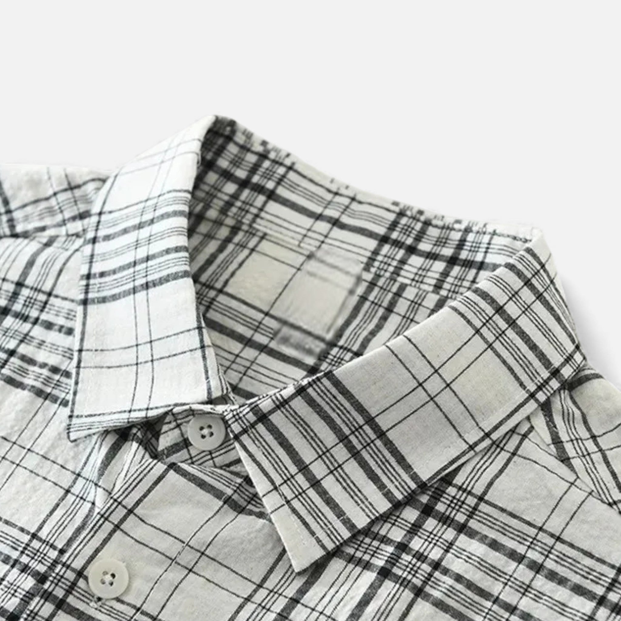 Men’s Plaid Long-Sleeve Loose Shirt with Pocket