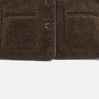 Women’s Reversible Brown Teddy Jacket with Turn-Down Collar