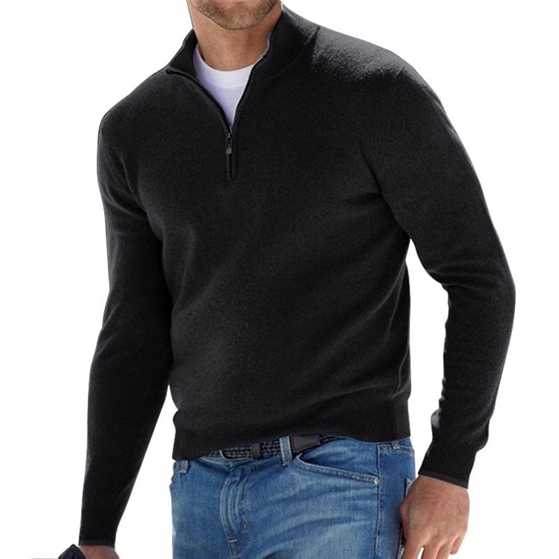 Carlo Men's Merino Wool Half-Zip Sweater | Luxury Soft Knit Half Zip Jumper for Men | Smart Casual Winter Knitwear