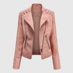 Lara Women's Elegant Faux Leather Biker Jacket | Vegan Leather Moto Jacket for Women | Smart Casual Streetwear & Everyday Outerwear