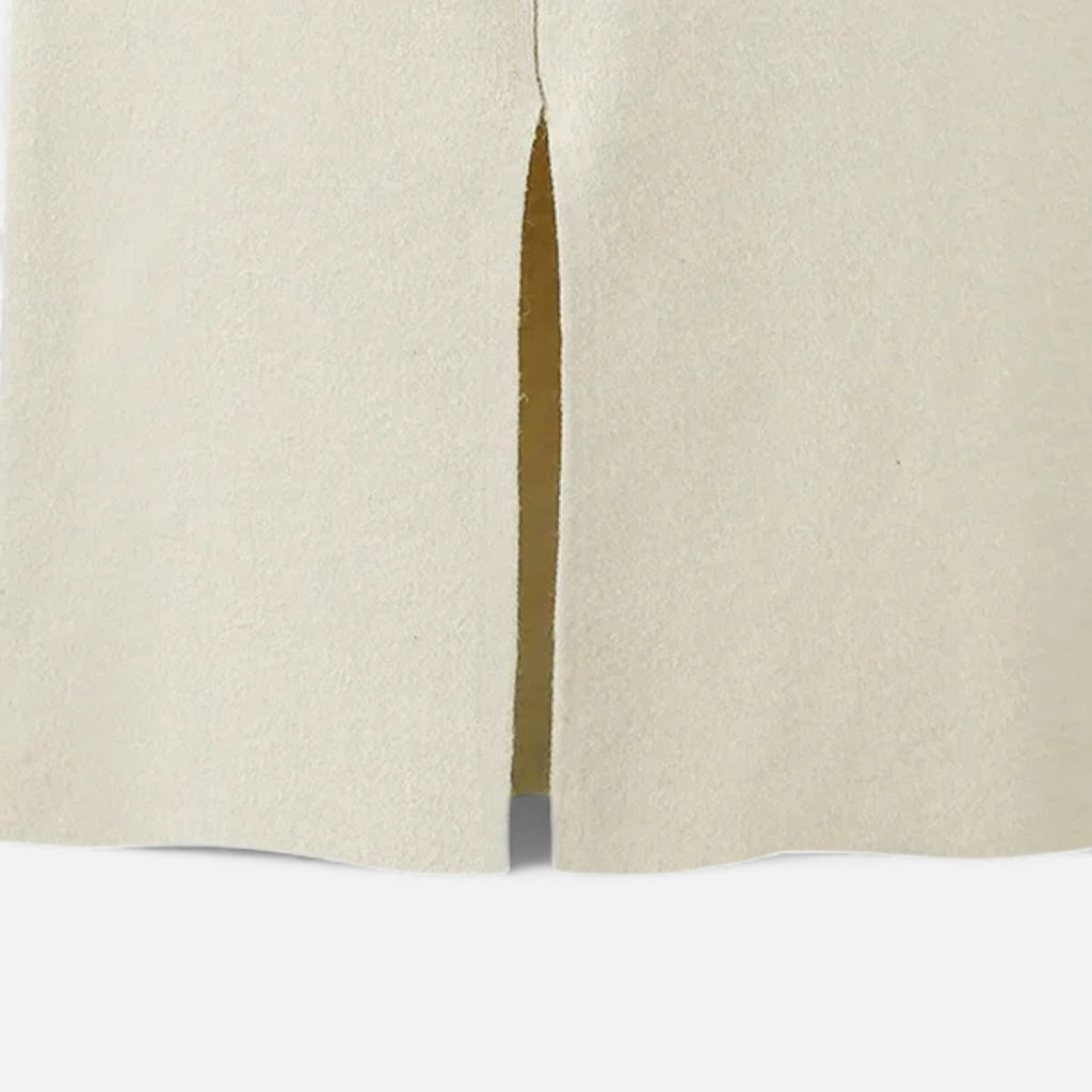 Women’s Wool A-Line Split Midi Skirt