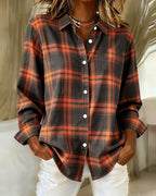 Houndstooth Women's Checked Knit Jacket | Notched Lapel Casual Cardigan Jacket for Women