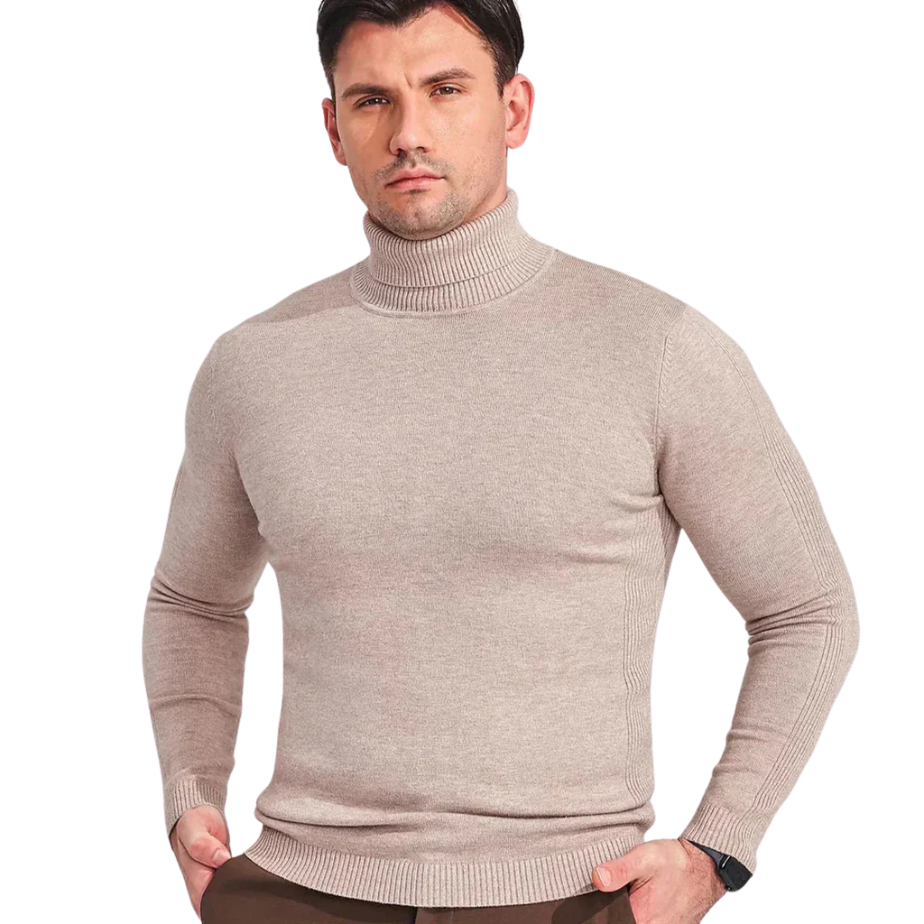 Nico Men's Merino Wool Blend Turtleneck Sweater | Soft Warm Roll Neck Jumper for Men | Smart Casual Everyday Winter Knitwear