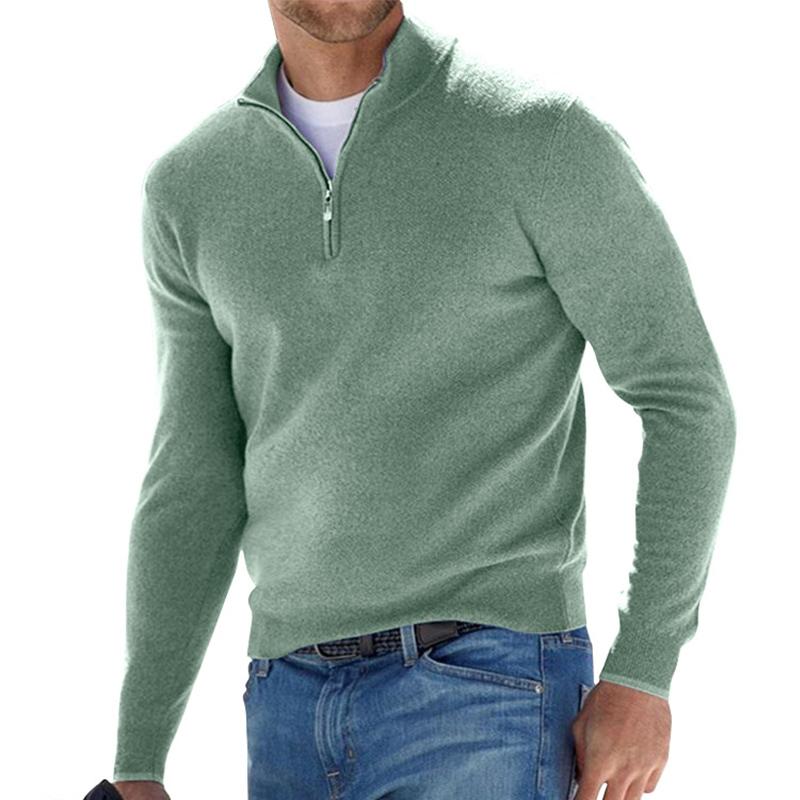 Carlo Men's Merino Wool Half-Zip Sweater | Luxury Soft Knit Half Zip Jumper for Men | Smart Casual Winter Knitwear